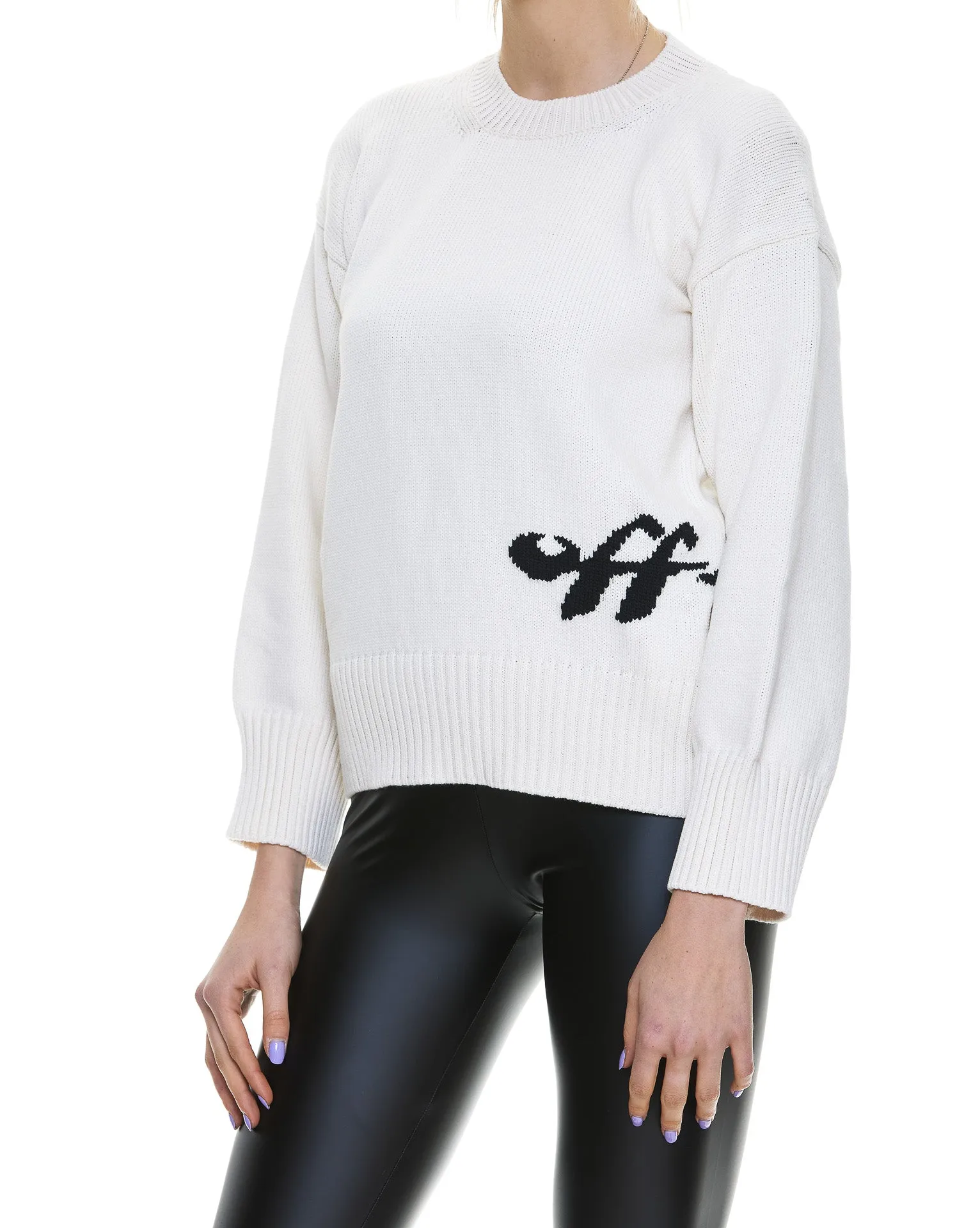 Off-White Logo Intarsia Crewneck Sweater