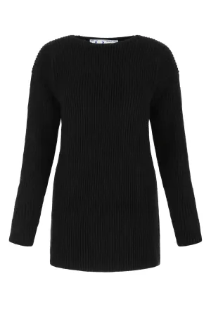 Off-White Ribbed-Knit Crewneck Jumper