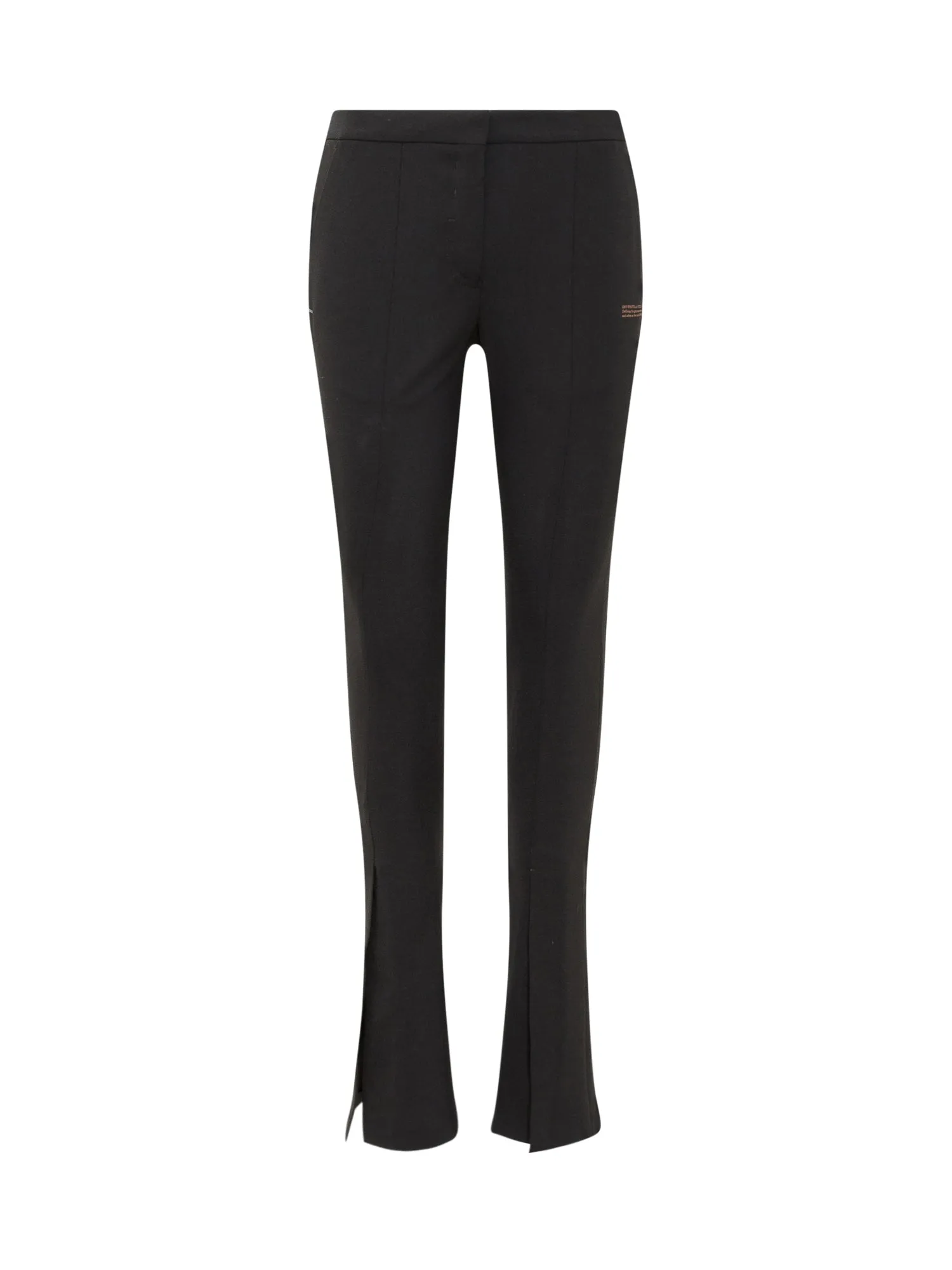 Off-White Slit Hem Slim-Fit Trousers
