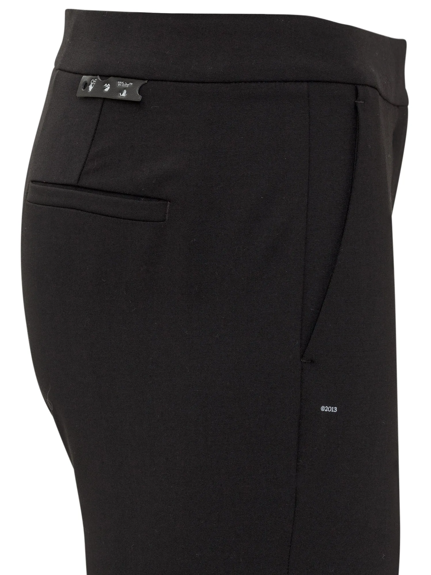 Off-White Slit Hem Slim-Fit Trousers