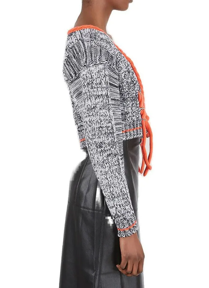 Ottolinger Cross Knit Cropped Cardigan
