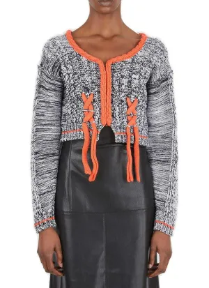 Ottolinger Cross Knit Cropped Cardigan