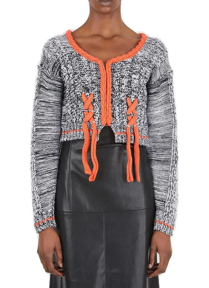 Ottolinger Cross Knit Cropped Cardigan