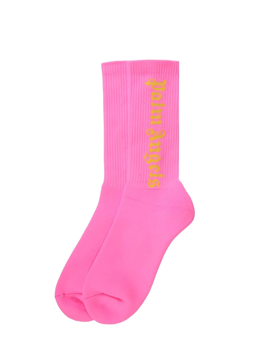 Palm Angels Logo Detailed Stretched Socks