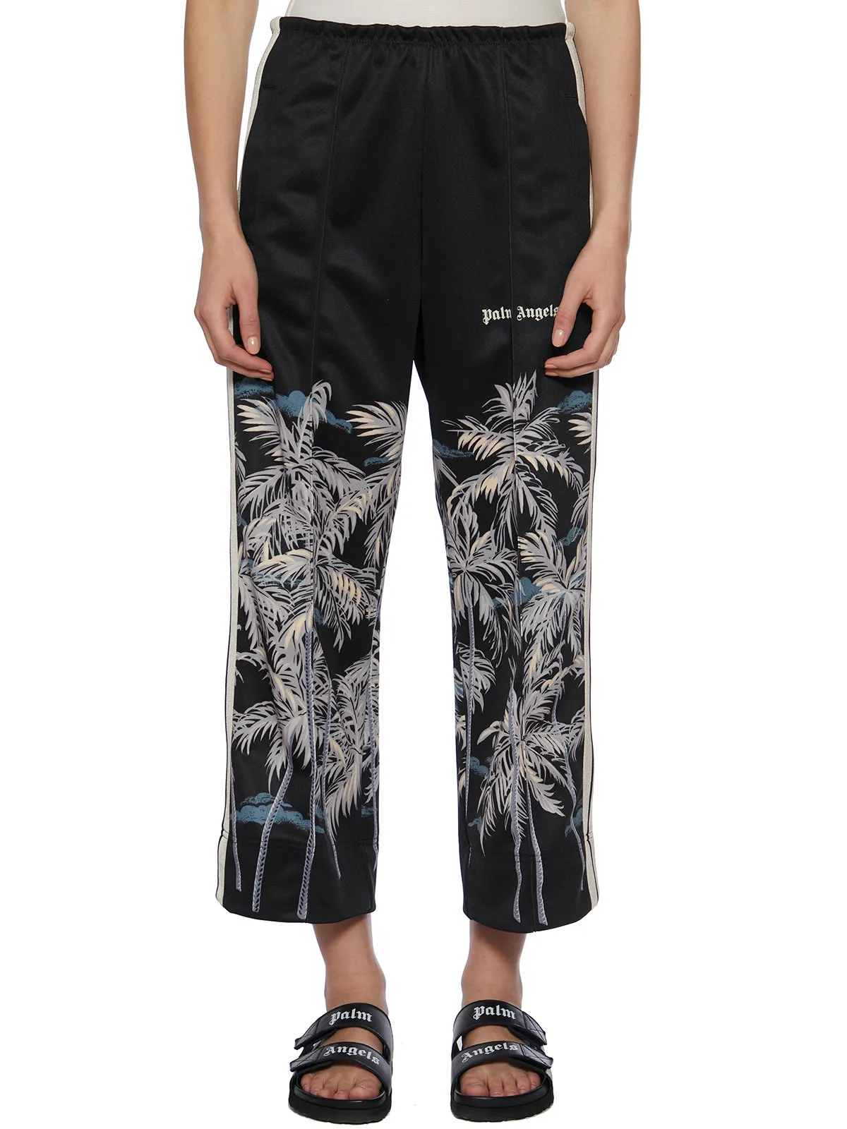 Palm Angels Palm Tree Printed Cropped Trousers