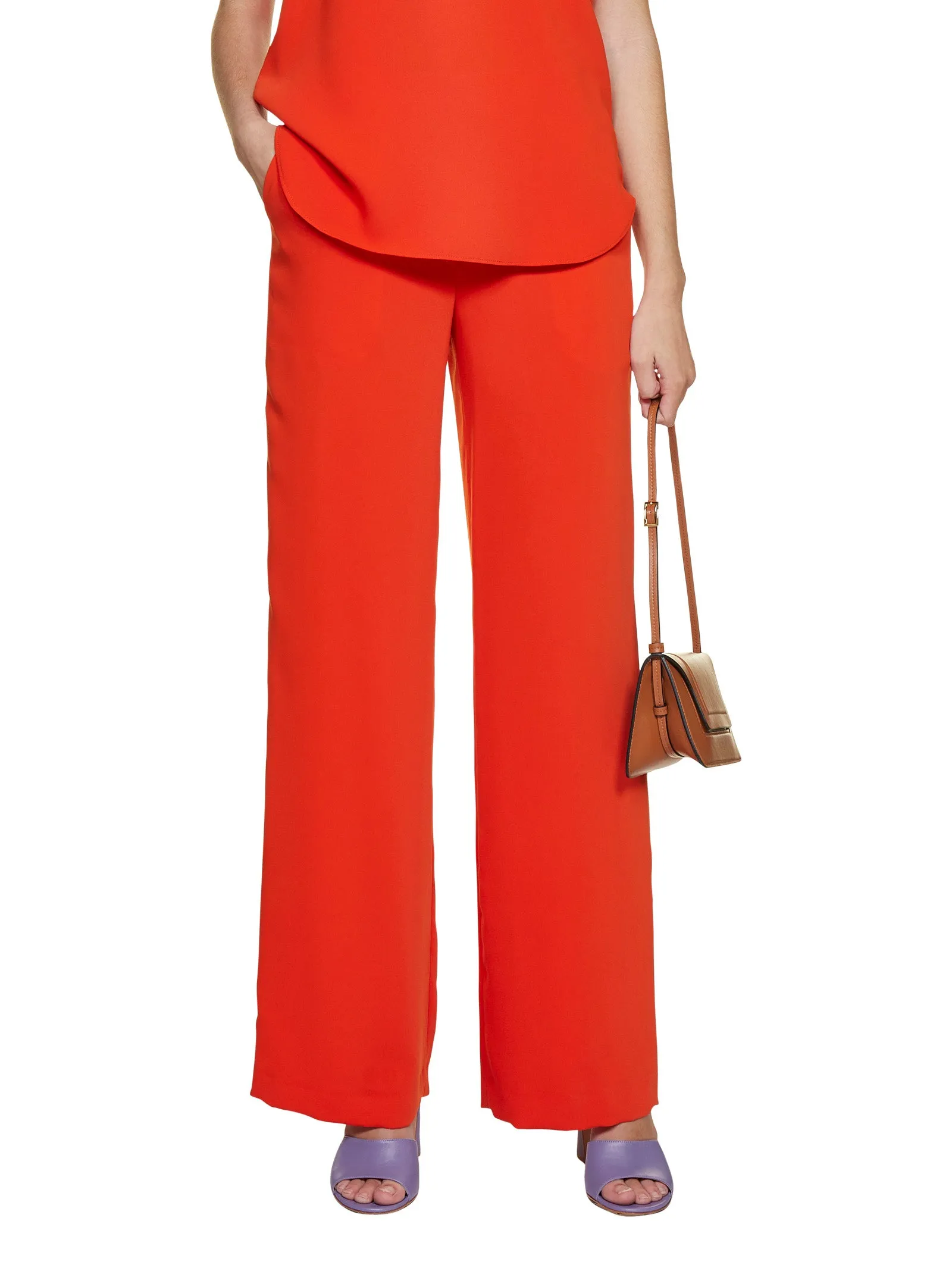 P.A.R.O.S.H. Elastic Waist Wide-Leg Trousers