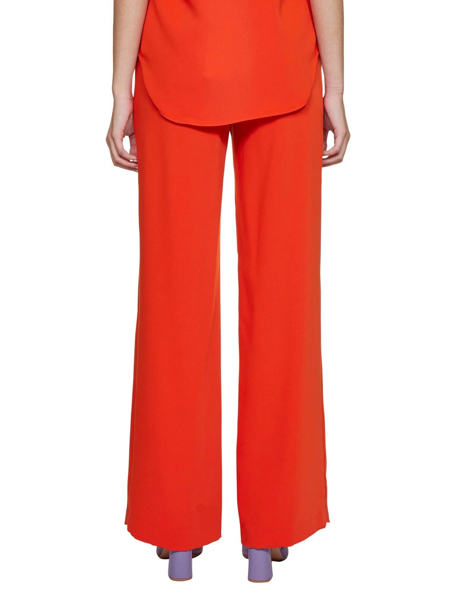 P.A.R.O.S.H. Elastic Waist Wide-Leg Trousers
