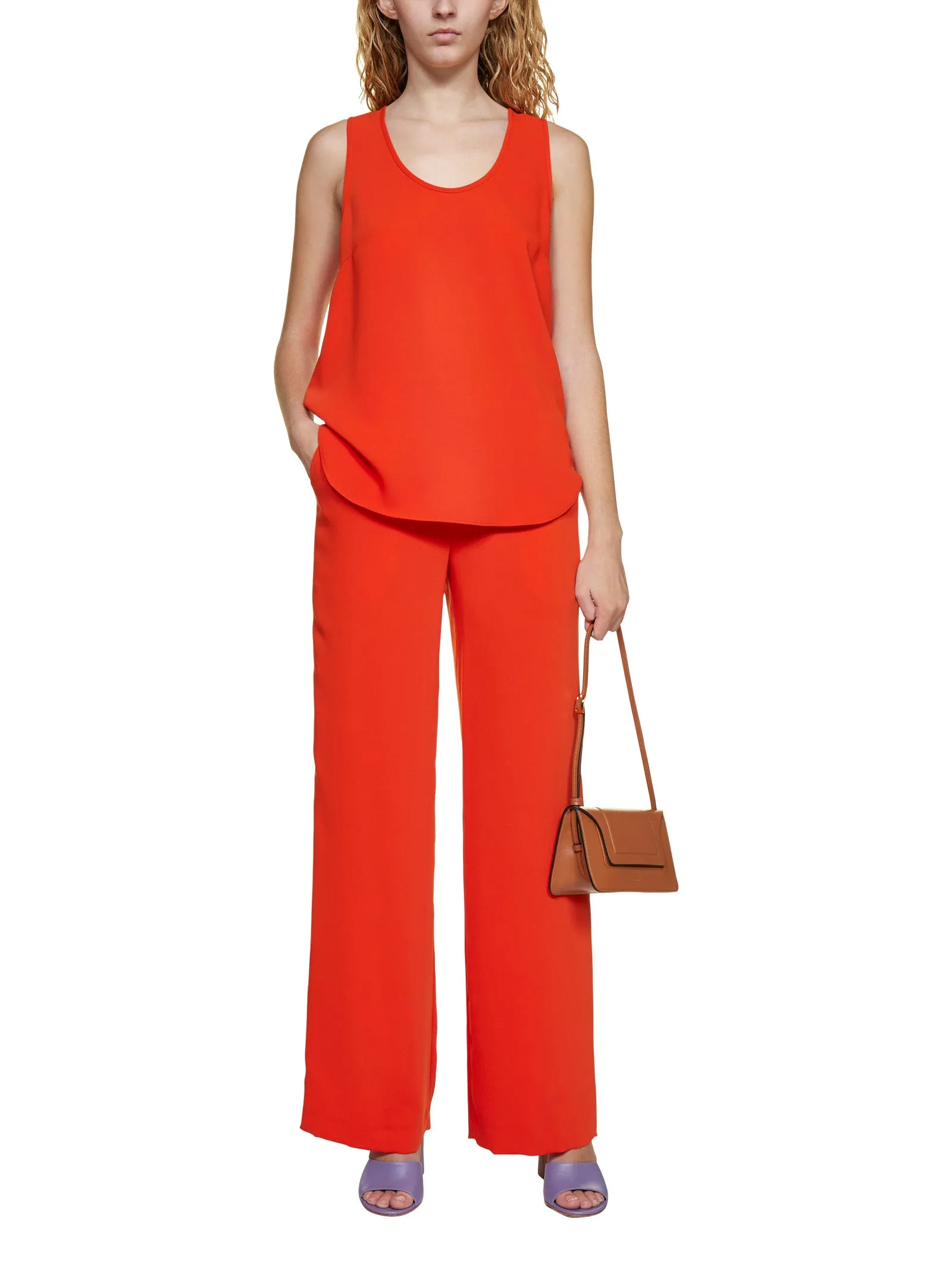 P.A.R.O.S.H. Elastic Waist Wide-Leg Trousers