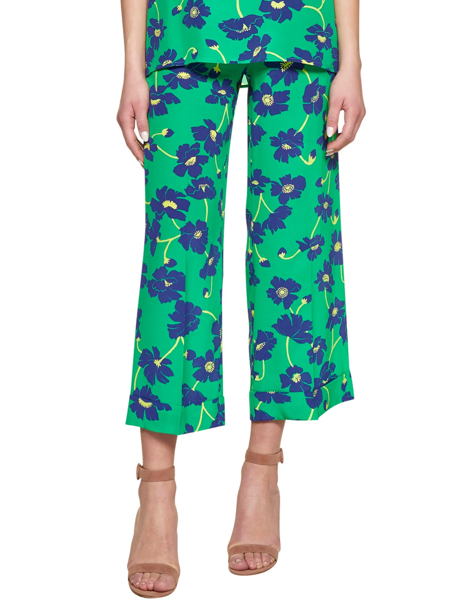 P.A.R.O.S.H. Floral Printed Cropped Trousers
