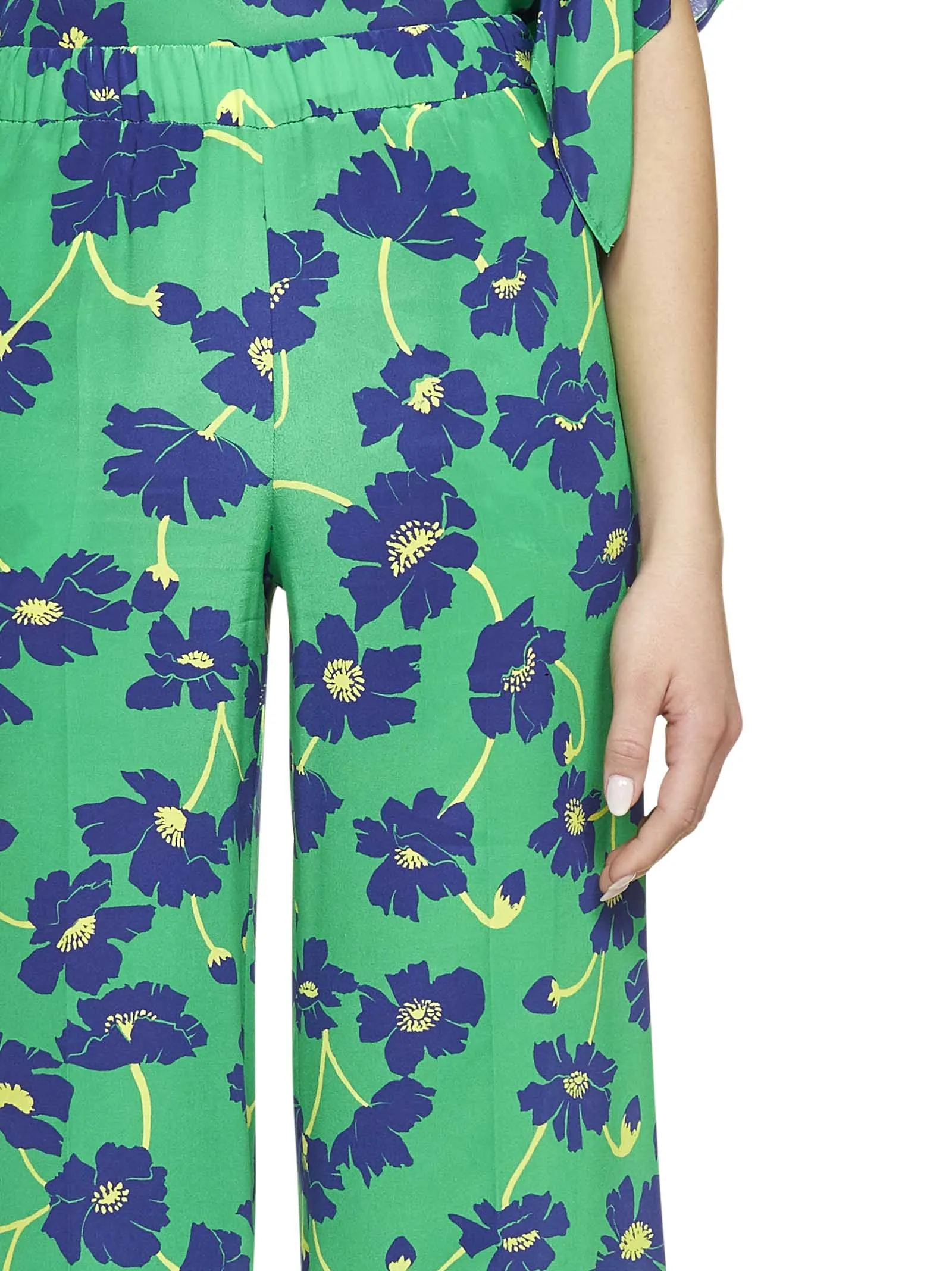 P.A.R.O.S.H. Floral Printed Cropped Trousers