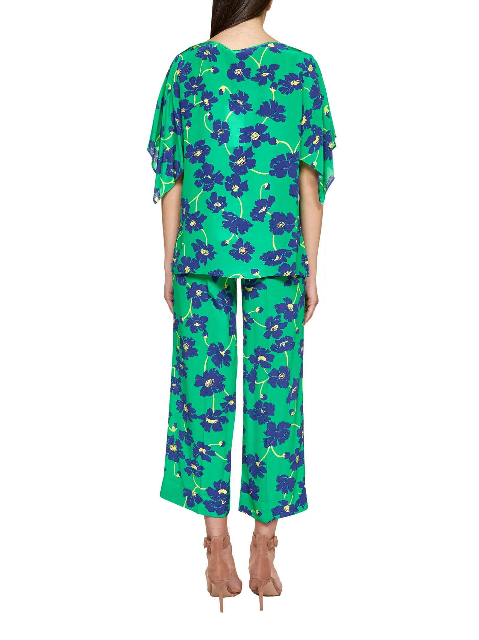P.A.R.O.S.H. Floral Printed Cropped Trousers