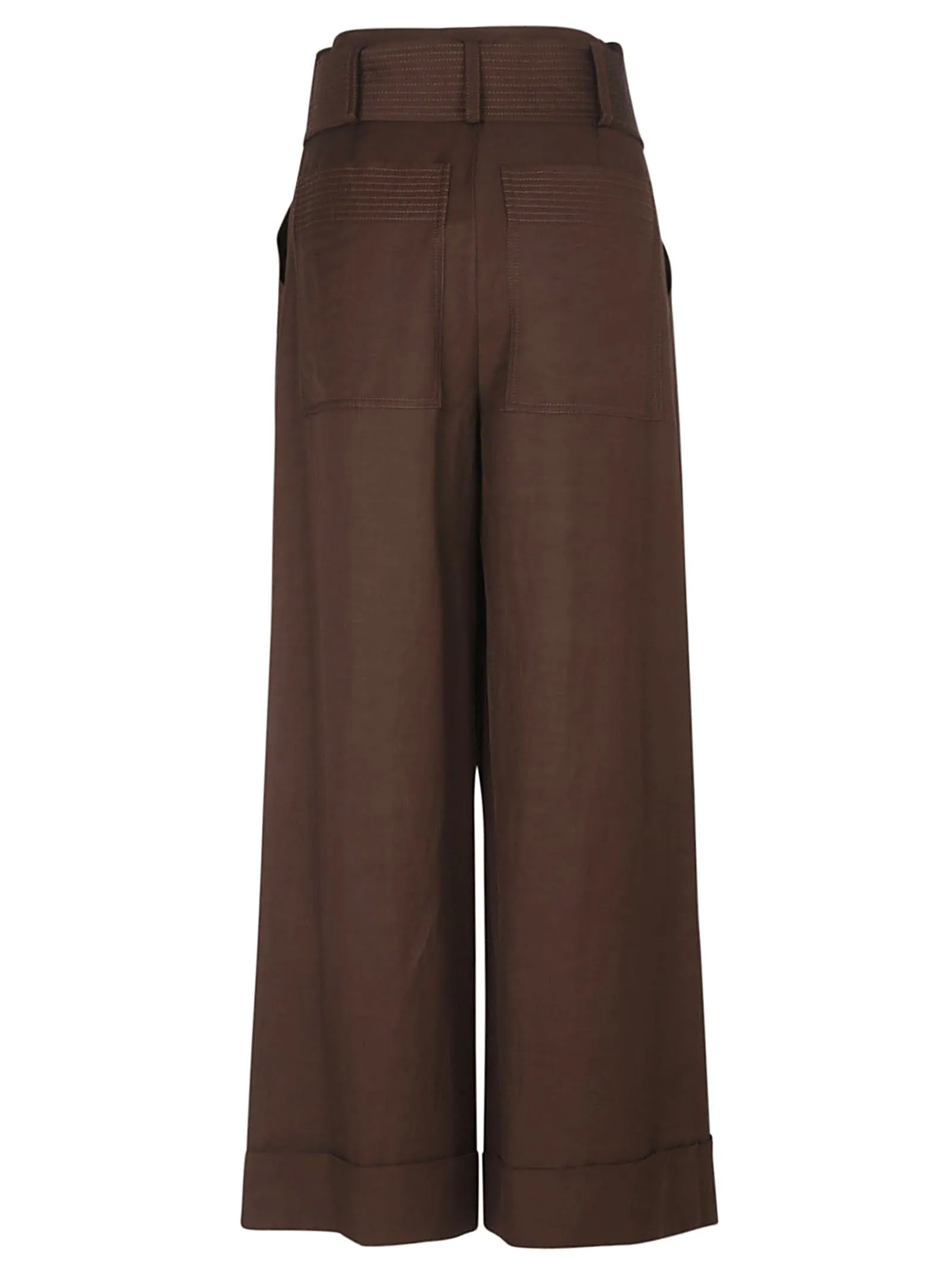 P.A.R.O.S.H. Tied Waist Wide Leg Trousers