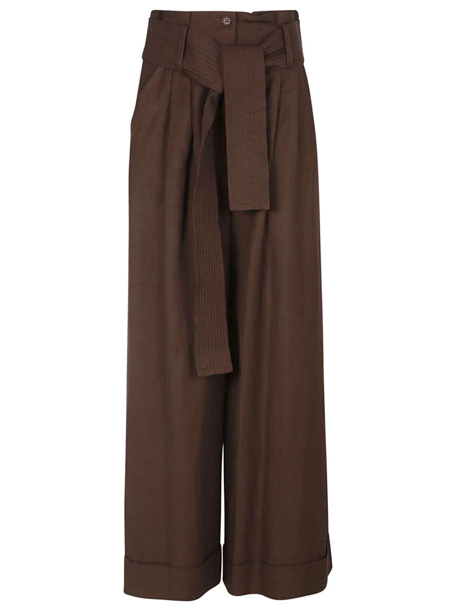 P.A.R.O.S.H. Tied Waist Wide Leg Trousers