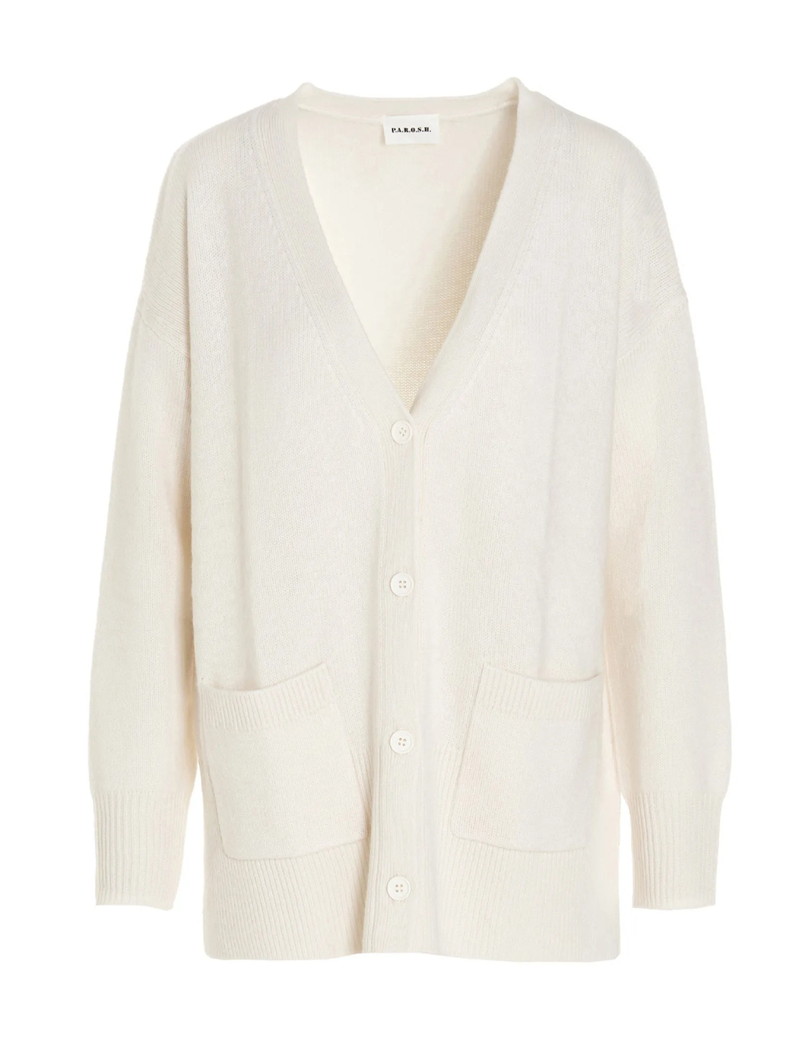 P.A.R.O.S.H. V-Neck Ribbed Knit Cardigan