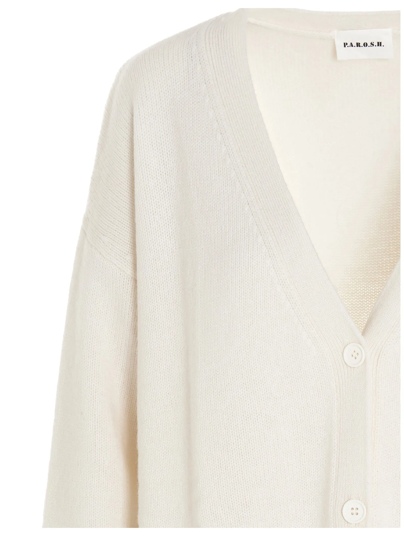P.A.R.O.S.H. V-Neck Ribbed Knit Cardigan