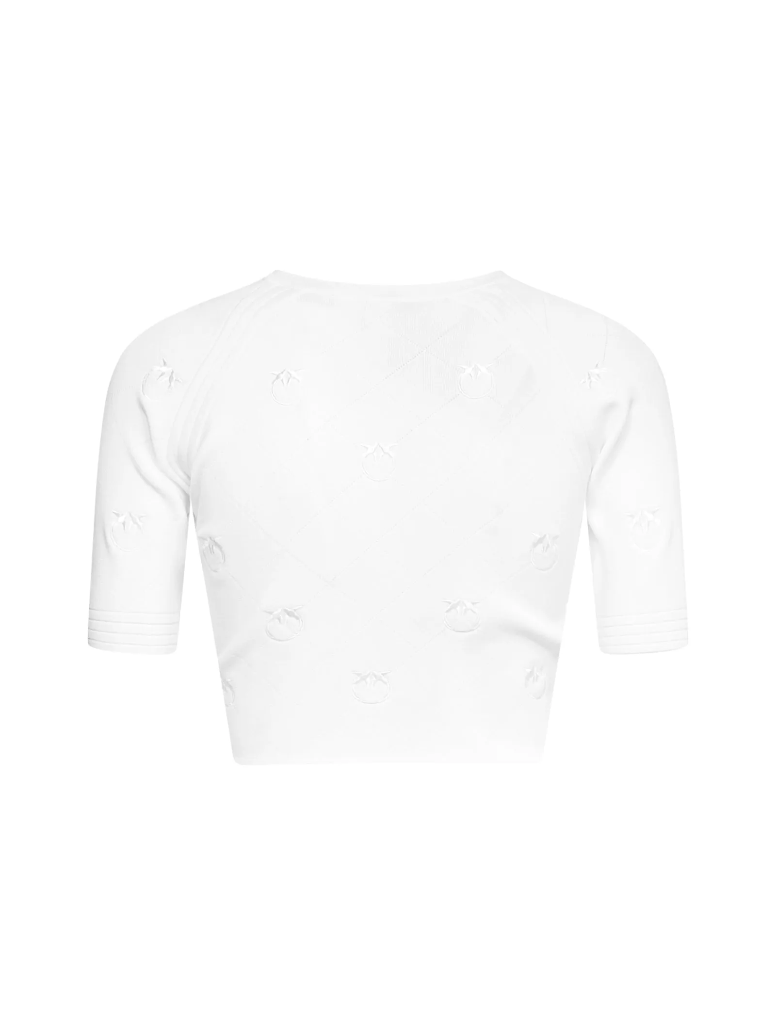 Pinko Allover Logo Crop Knit Top