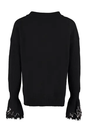 Pinko Embellished Long-Sleeved Crewneck Sweater