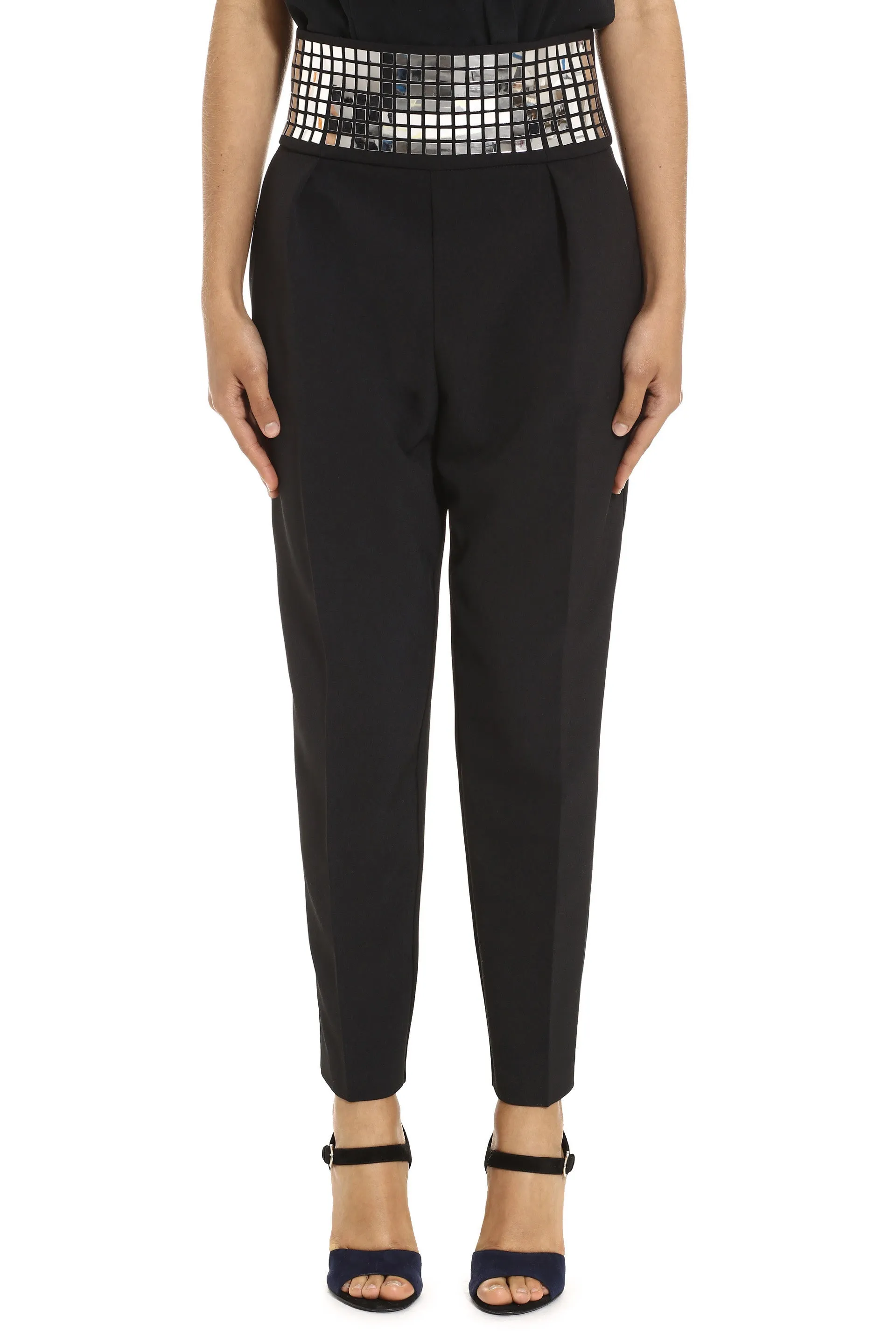 Pinko Gem Embellished Crop Trousers