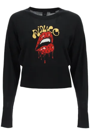 Pinko Logo Embroidered Knit Jumper