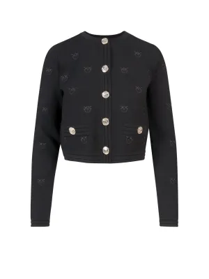 Pinko Love Bird Embroidered Knit Cardigan
