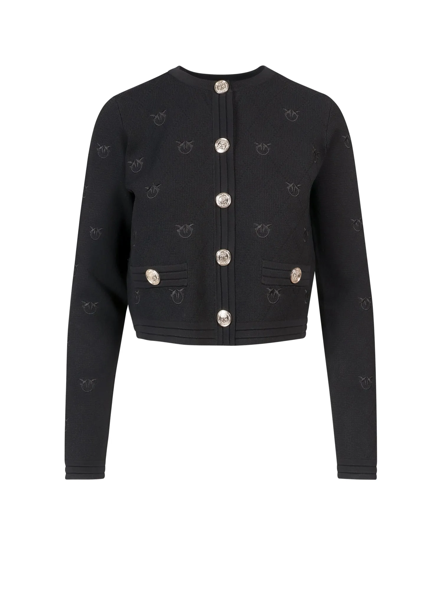 Pinko Love Bird Embroidered Knit Cardigan