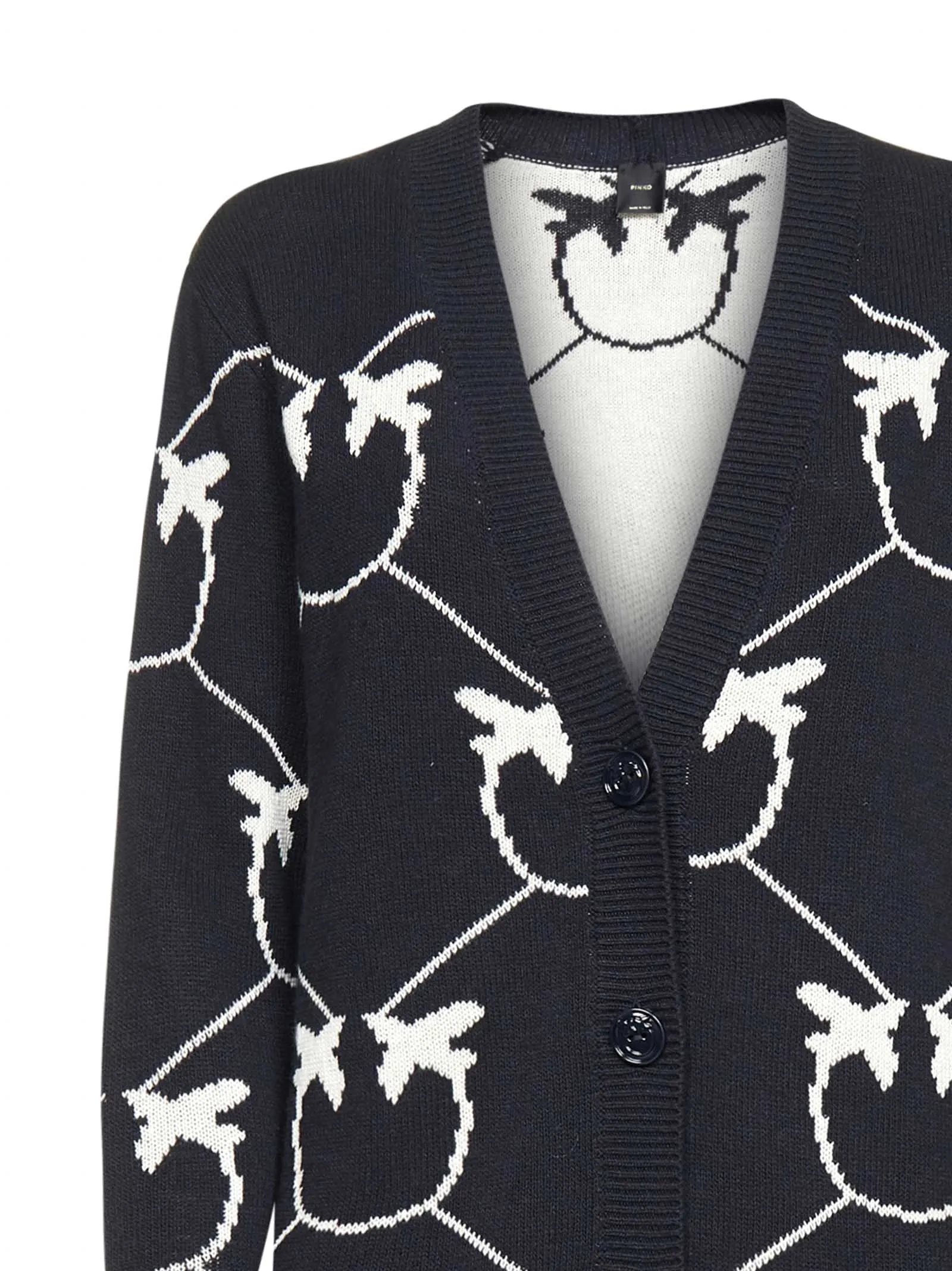 Pinko Love Bird Intarsia-Knit Cardigan