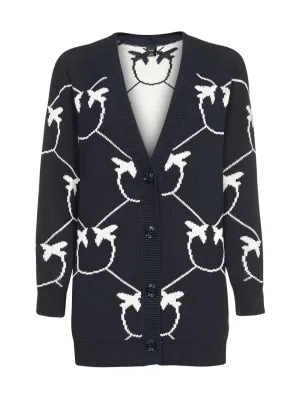 Pinko Love Bird Intarsia-Knit Cardigan