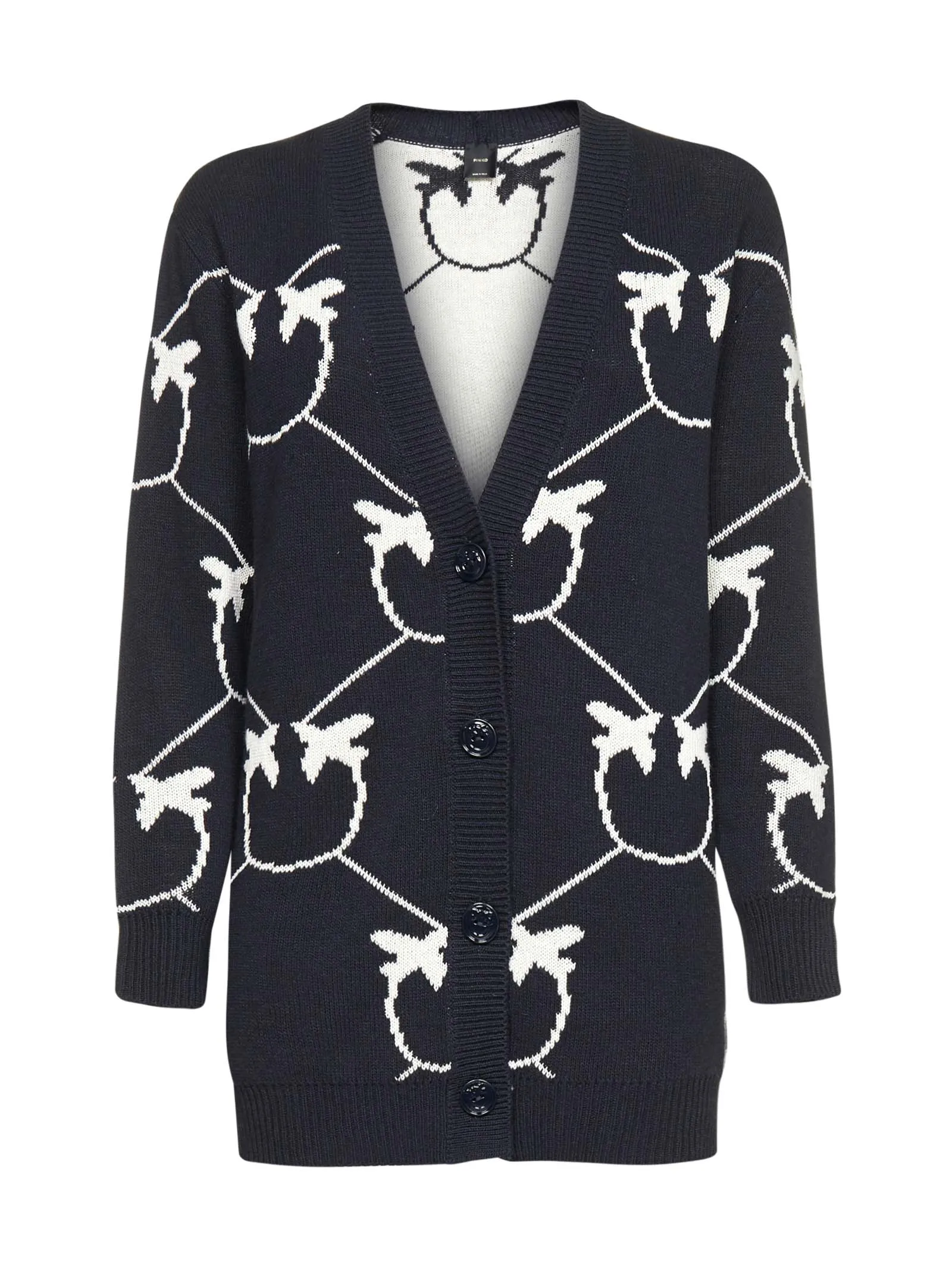 Pinko Love Bird Intarsia-Knit Cardigan