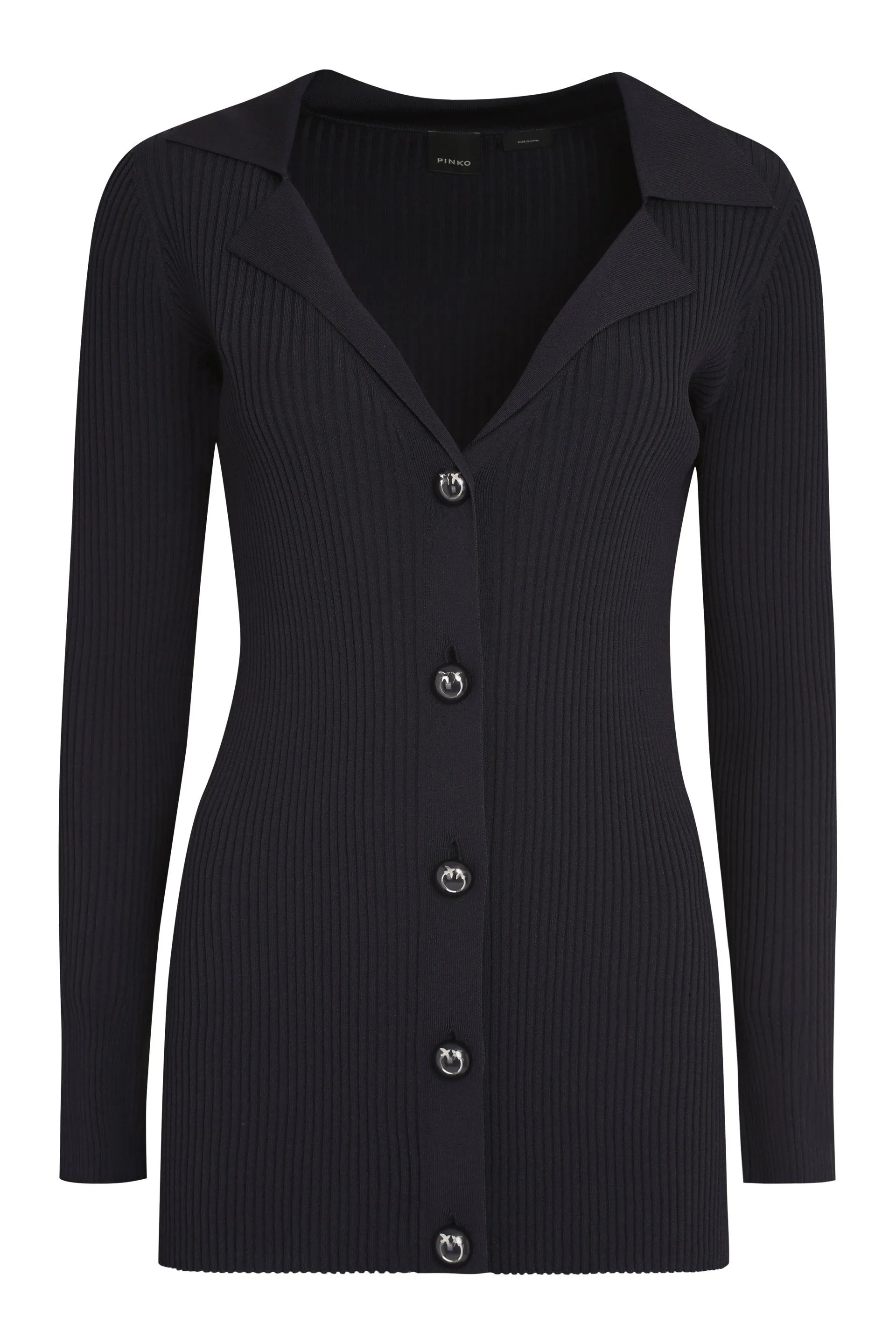 Pinko Slim Fit Rib-Knit Cardigan