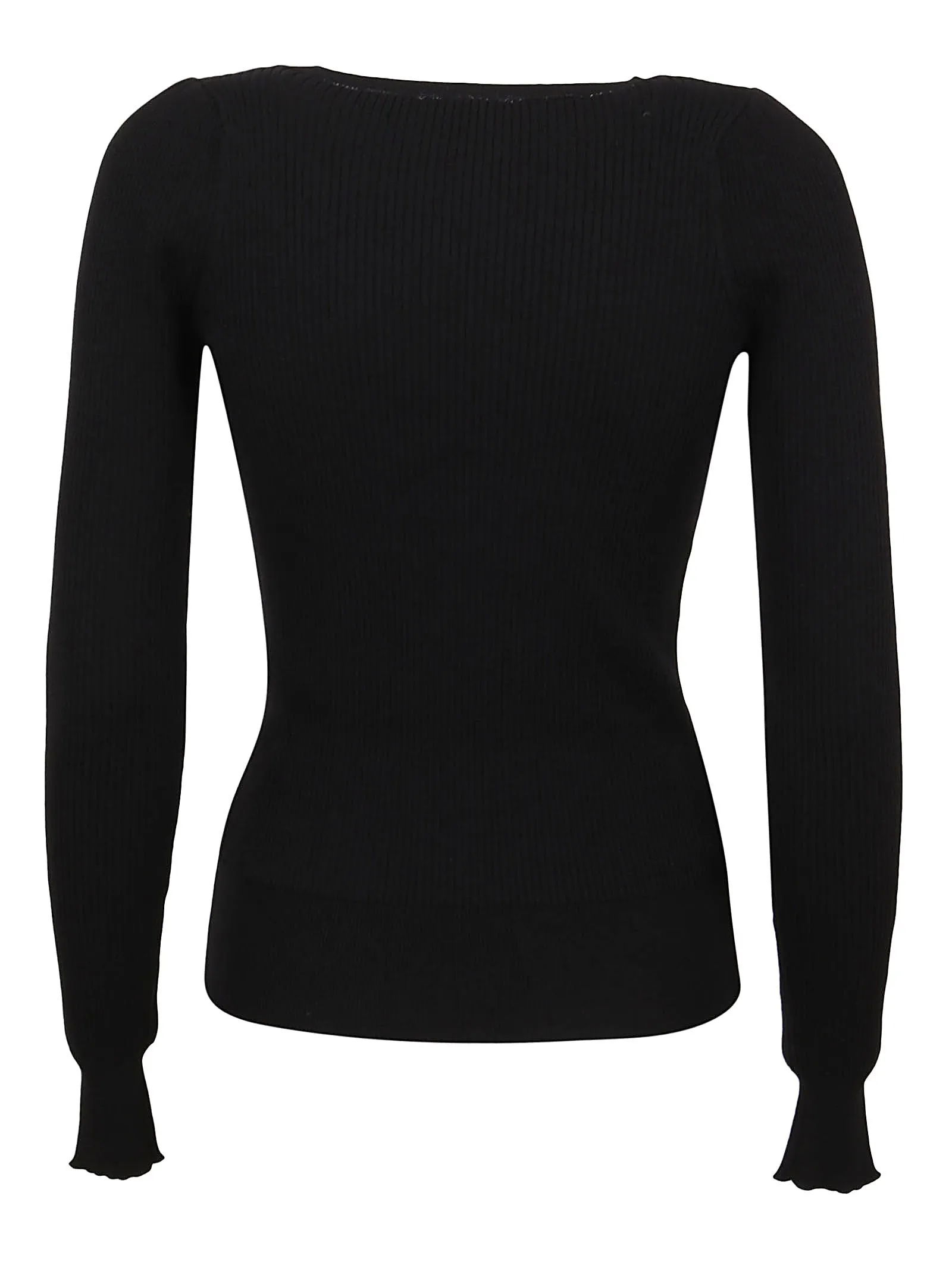Pinko Straight Hem Ribbed Knit Crewneck Sweater