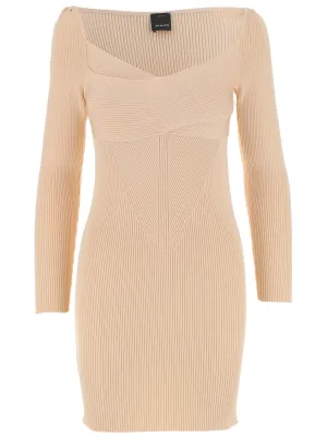 Pinko Sweetheart Ribbed-Knit Mini Dress