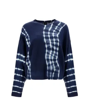 Pinko Tie Dye Crewneck Ribbed Knit Sweater