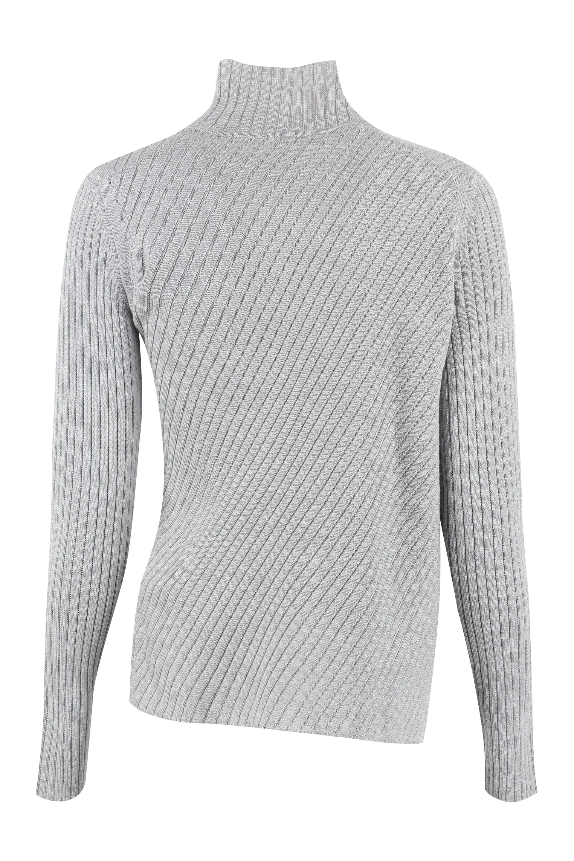 Pinko Turtleneck Long-Sleeved Ribbed Sweater