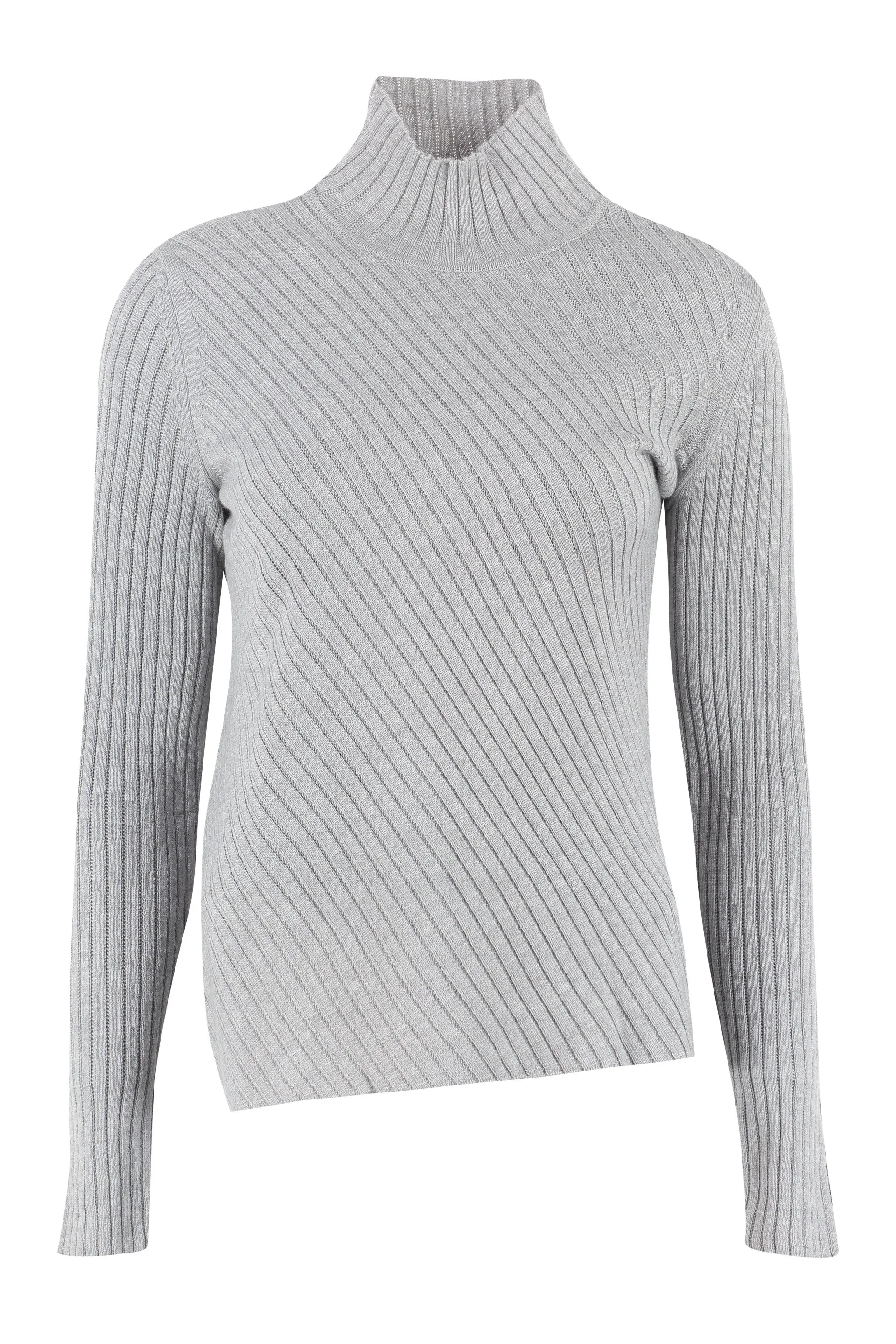 Pinko Turtleneck Long-Sleeved Ribbed Sweater