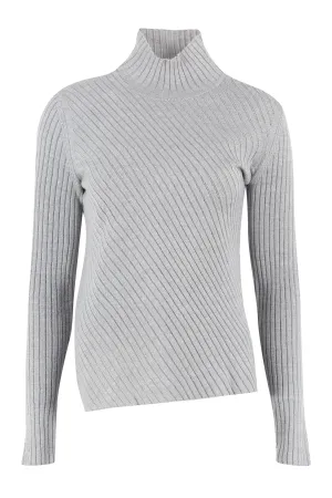 Pinko Turtleneck Long-Sleeved Ribbed Sweater