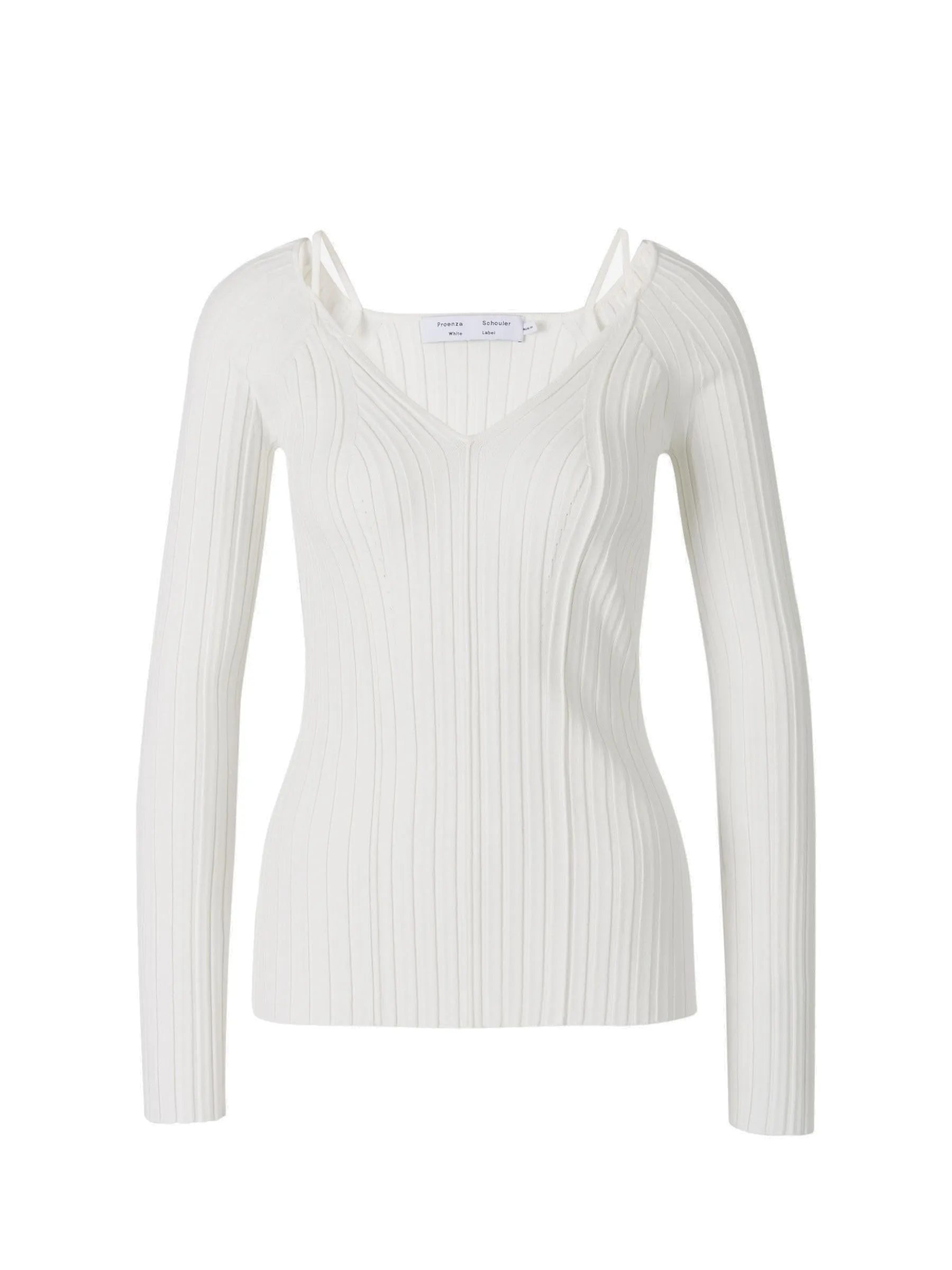 Proenza Schouler White Label Ribbed V-Neck Sweater