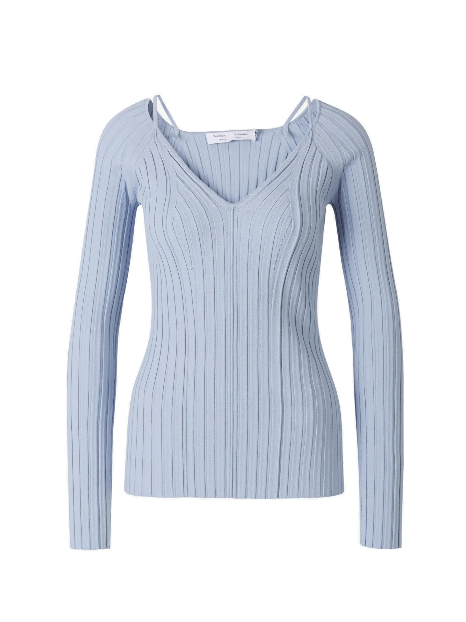 Proenza Schouler White Label Ribbed V-Neck Sweater
