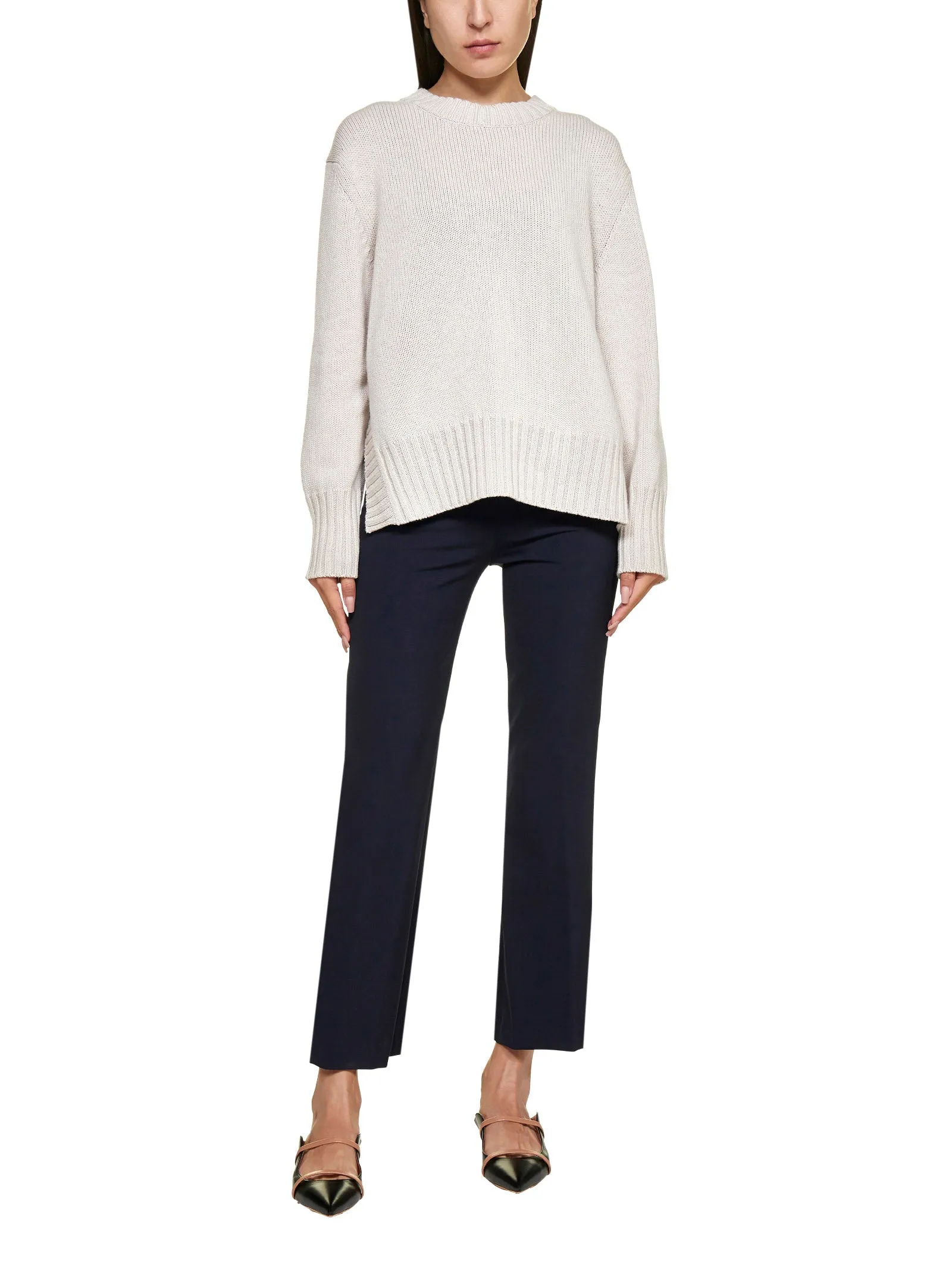 Pt01 Cropped Straight Leg Trousers