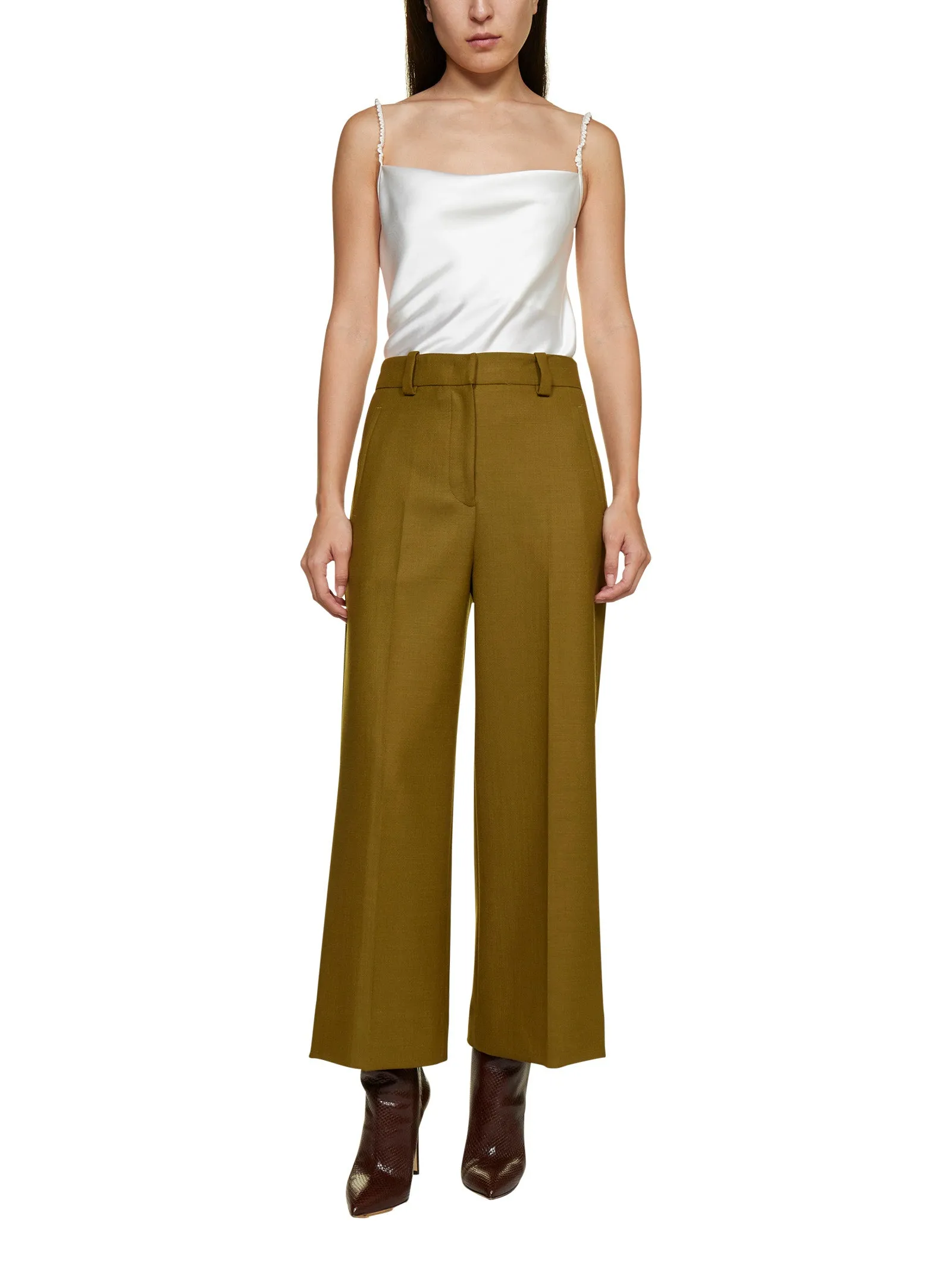 Pt01 Cropped Wide Leg Trousers