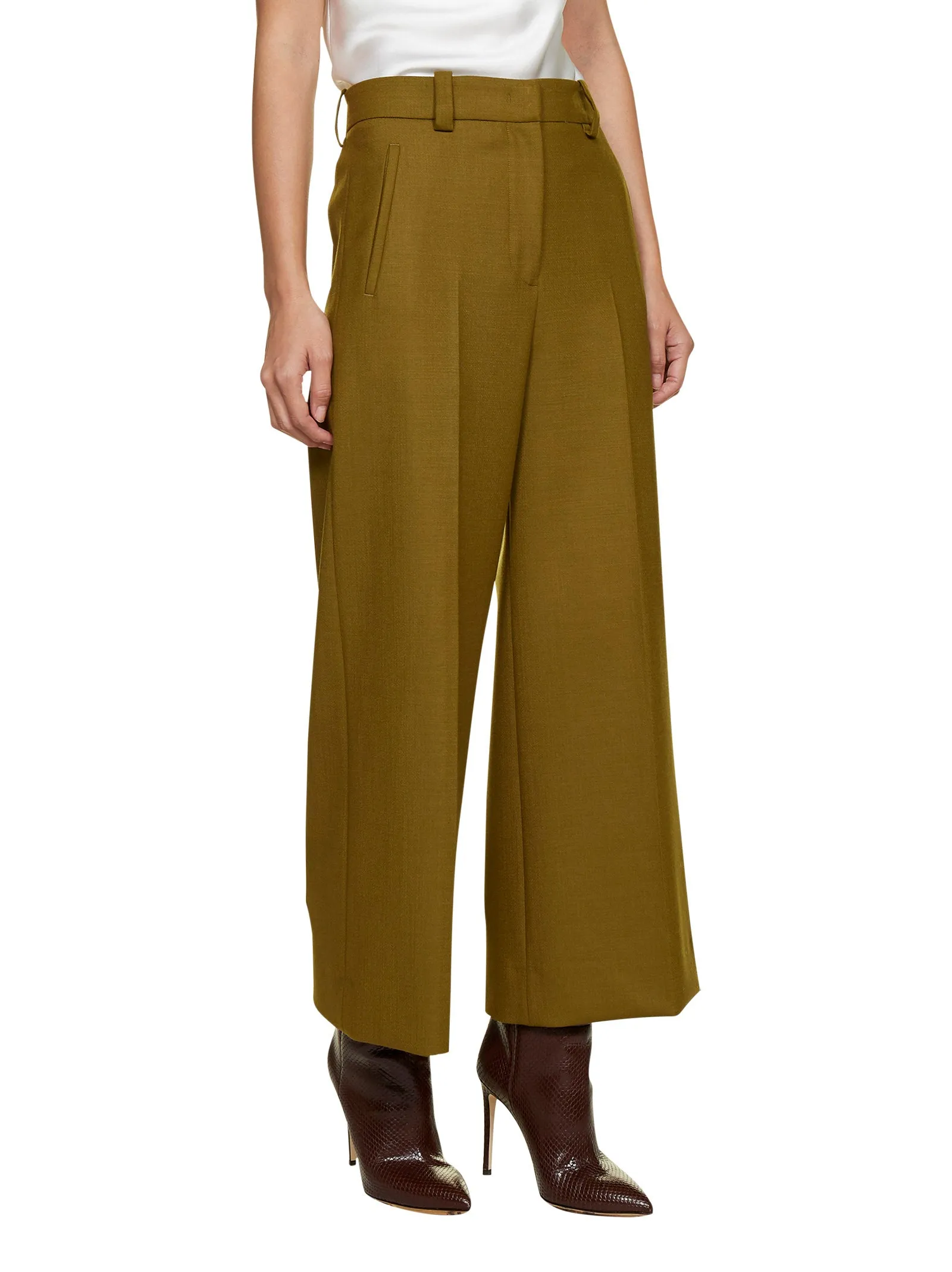 Pt01 Cropped Wide Leg Trousers