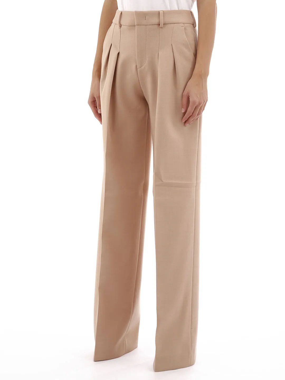 Pt01 Pleat-Detailed Straight Leg Trousers