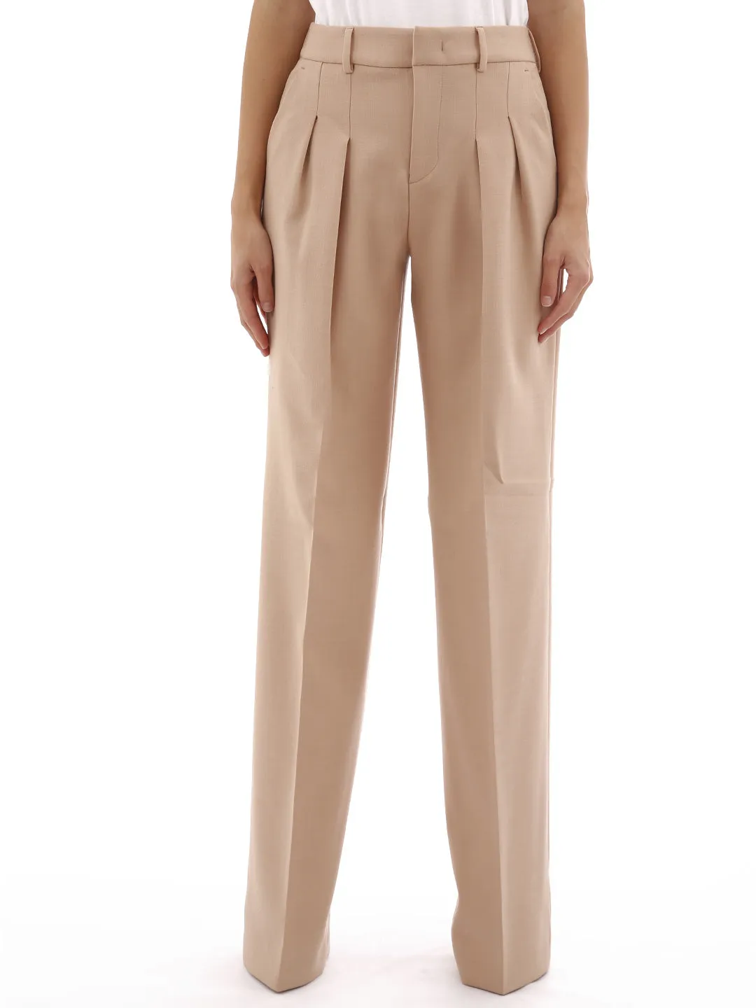 Pt01 Pleat-Detailed Straight Leg Trousers