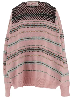Raf Simons Mesh Detailed Knit Jumper