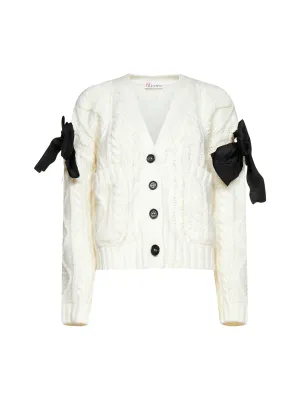 REDValentino Bow Detailed Knit Cardigan