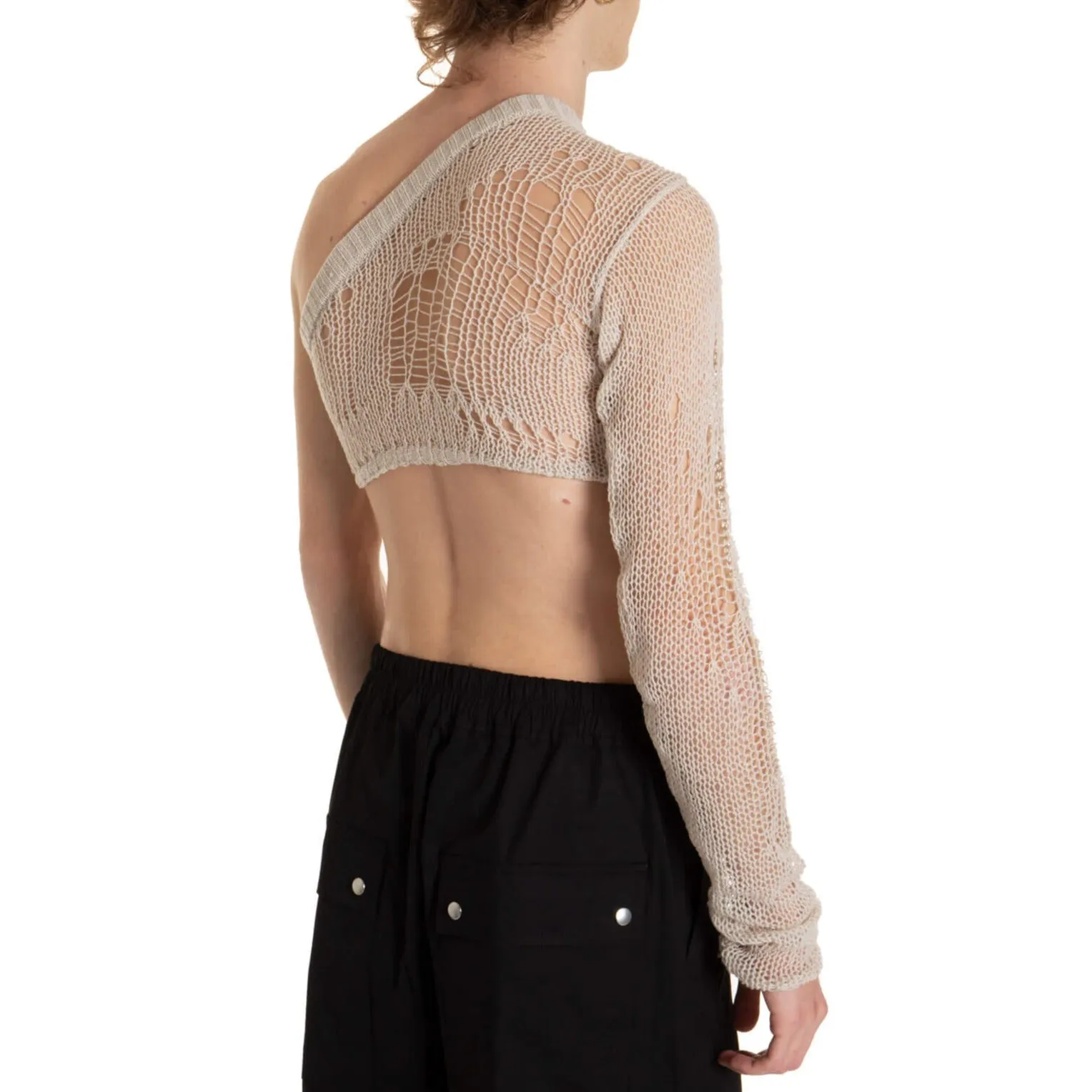 Rick Owens Cropped One Shoulder Knitted Sweater
