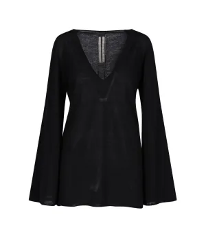 Rick Owens Flared Sleeved V-Neck Sweater