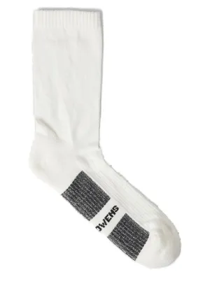 Rick Owens Logo Intarsia Knit Striped Socks