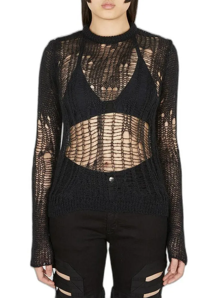 Rick Owens Open-Knit Distressed Top