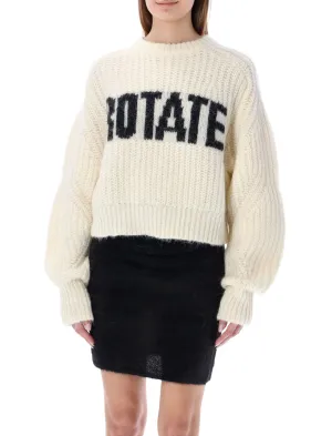 ROTATE Logo Intarsia Crewneck Sweater