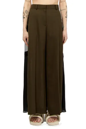 Sacai Wide-Leg Cropped Patchwork Trousers